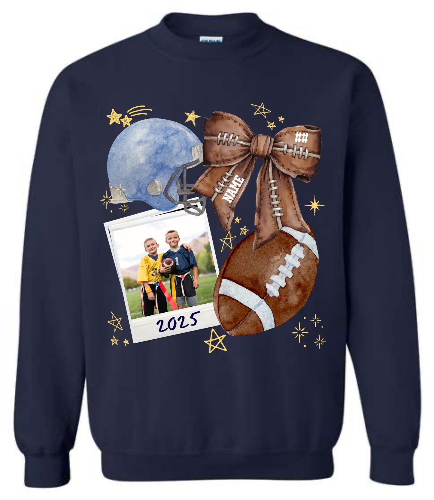 Football Collage Custom Crewneck Sweatshirt