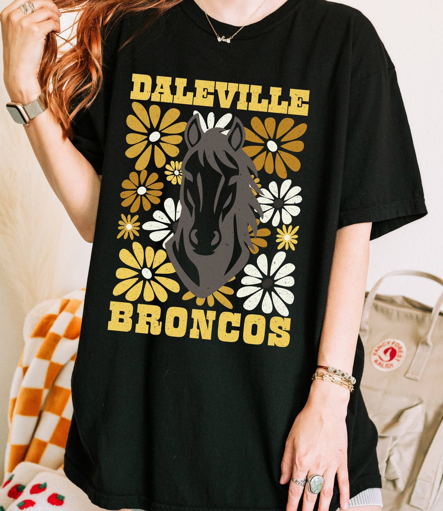 Broncos Gold Floral Tee