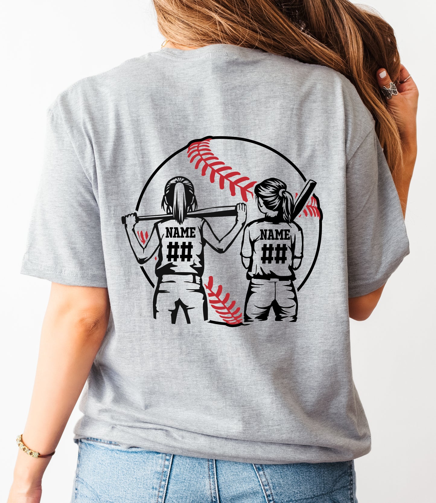 Custom Softball Mom Player Silhouette Tee