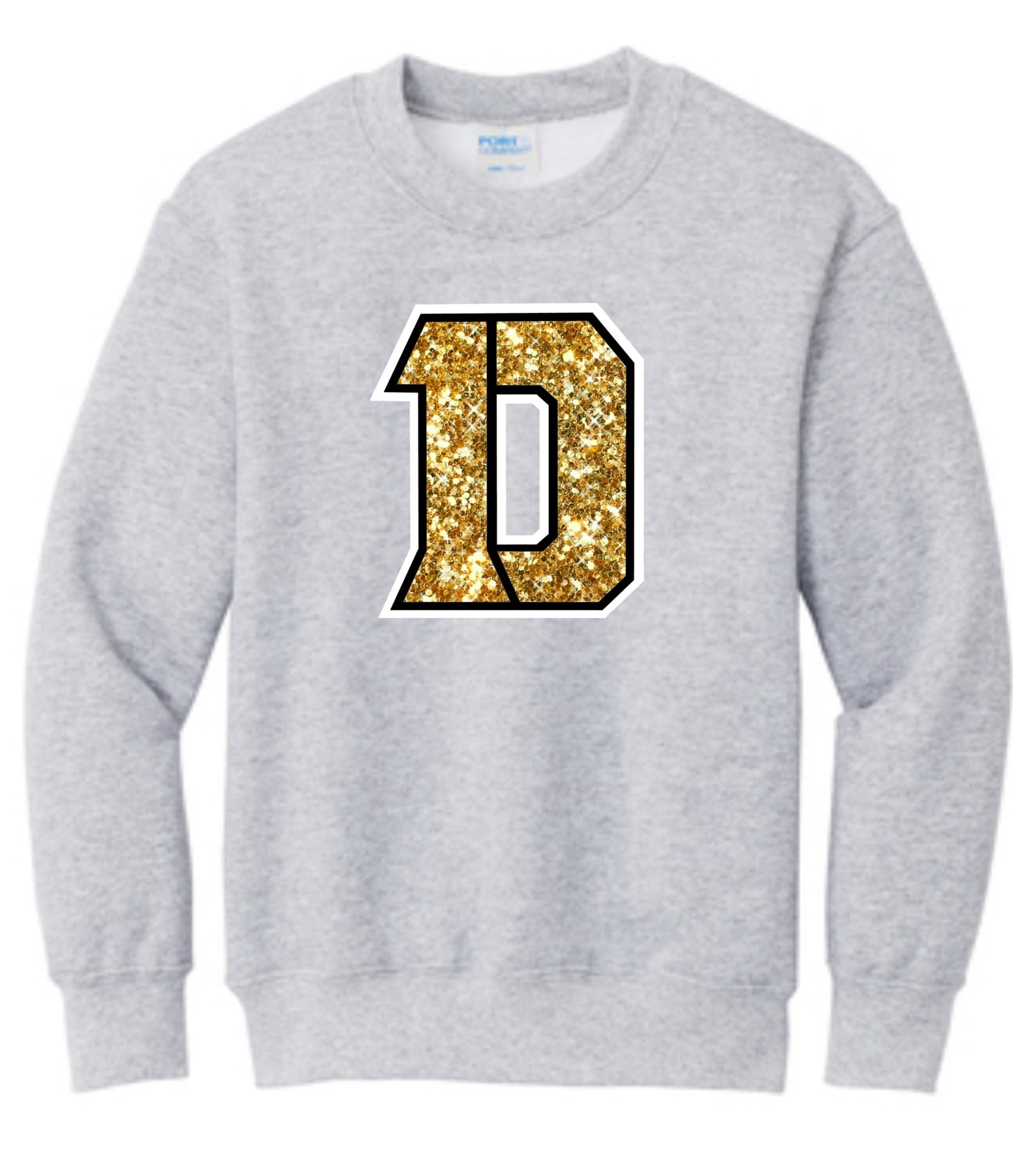 Faux Glitter Daleville D Crewneck Sweatshirt