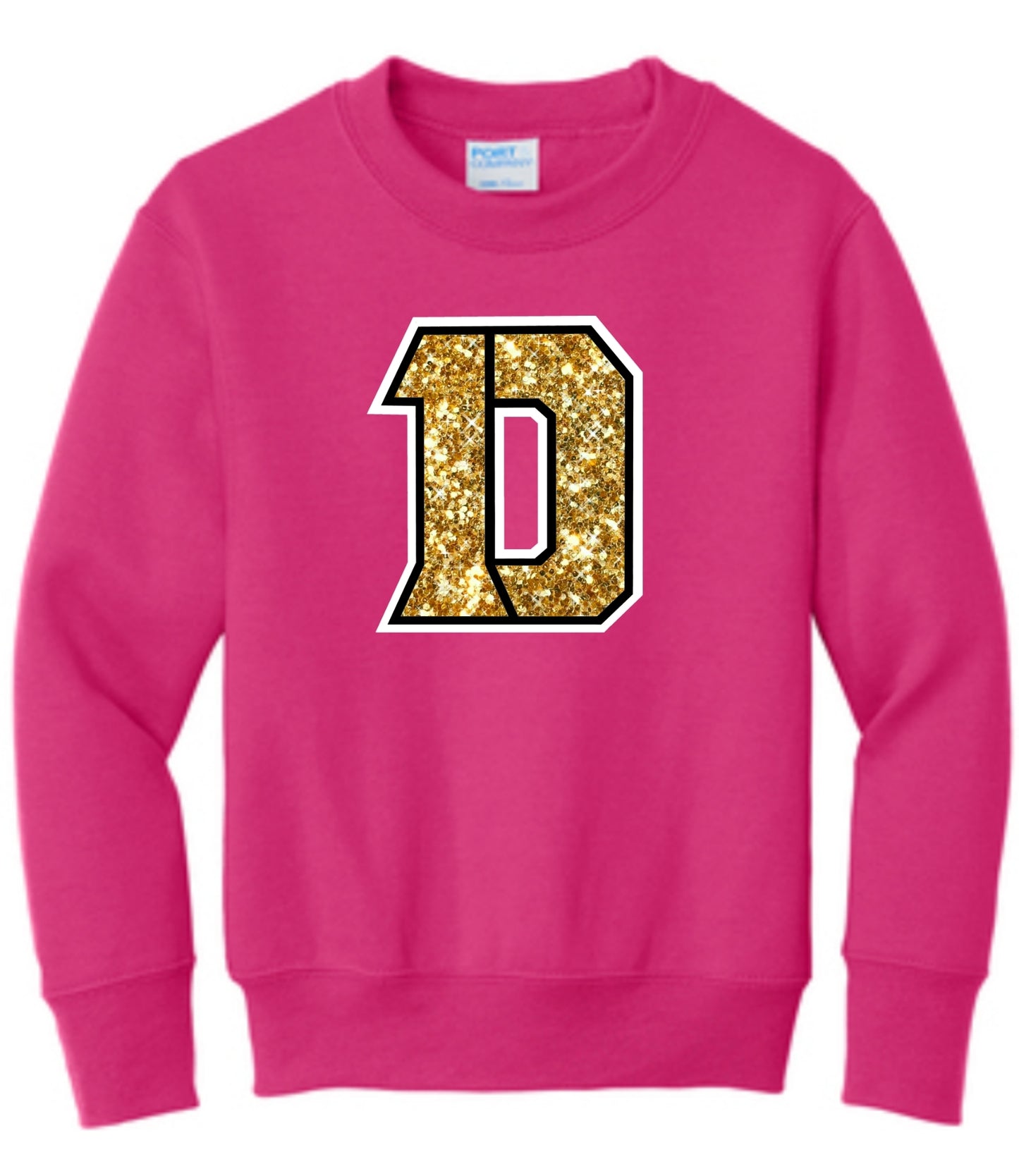 Faux Glitter Daleville D Crewneck Sweatshirt