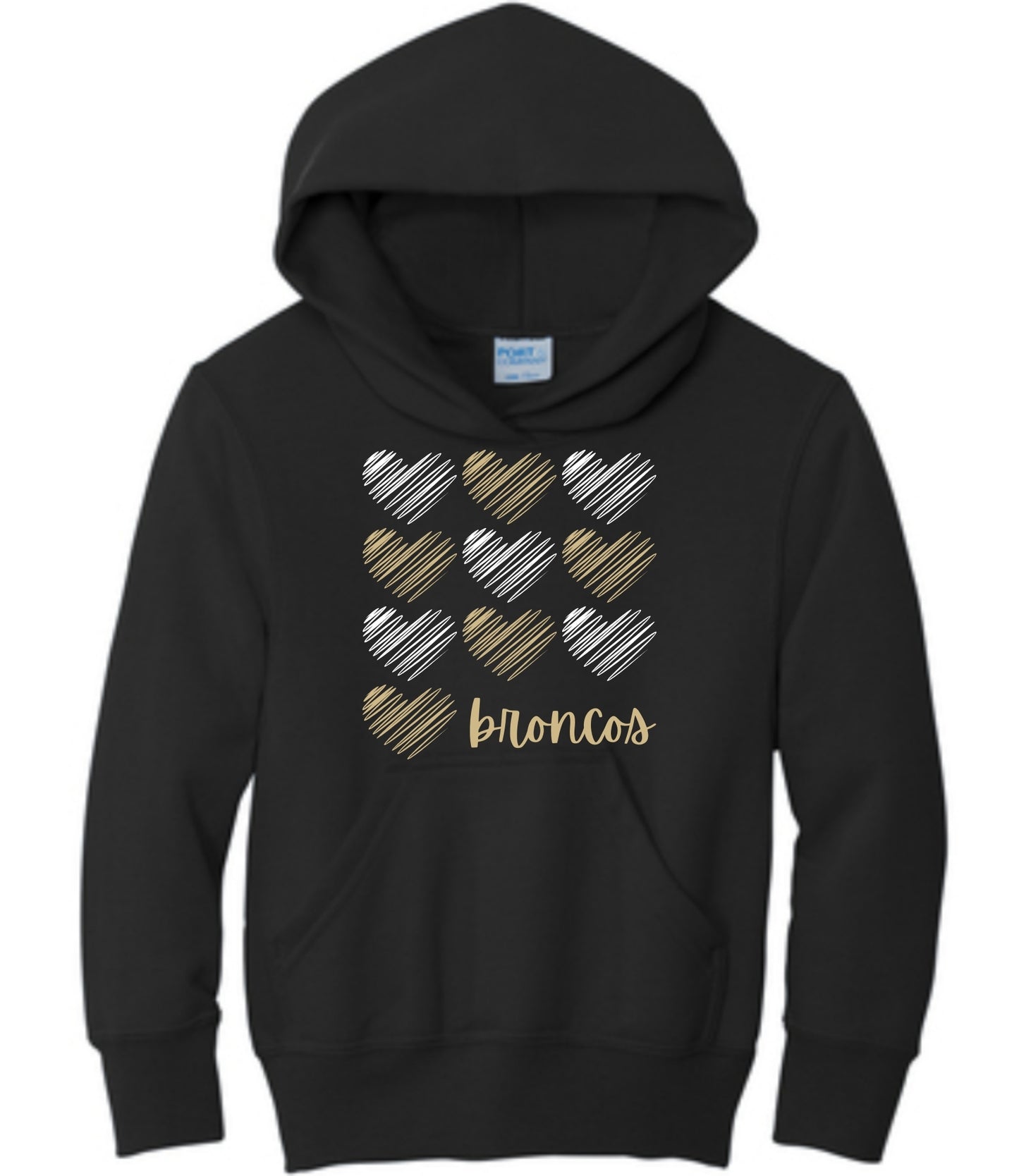 Broncos Hearts Hoodie