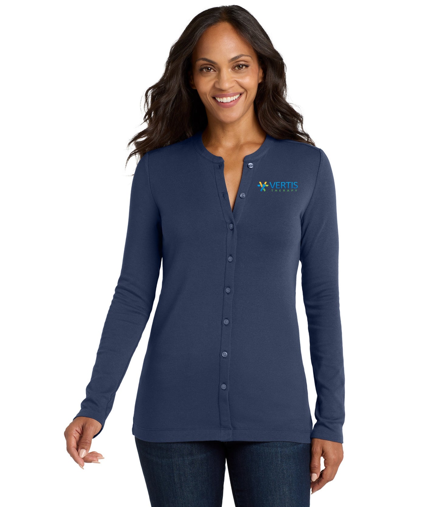Vertis Logo Women's Concept Stretch Button-Front Cardigan