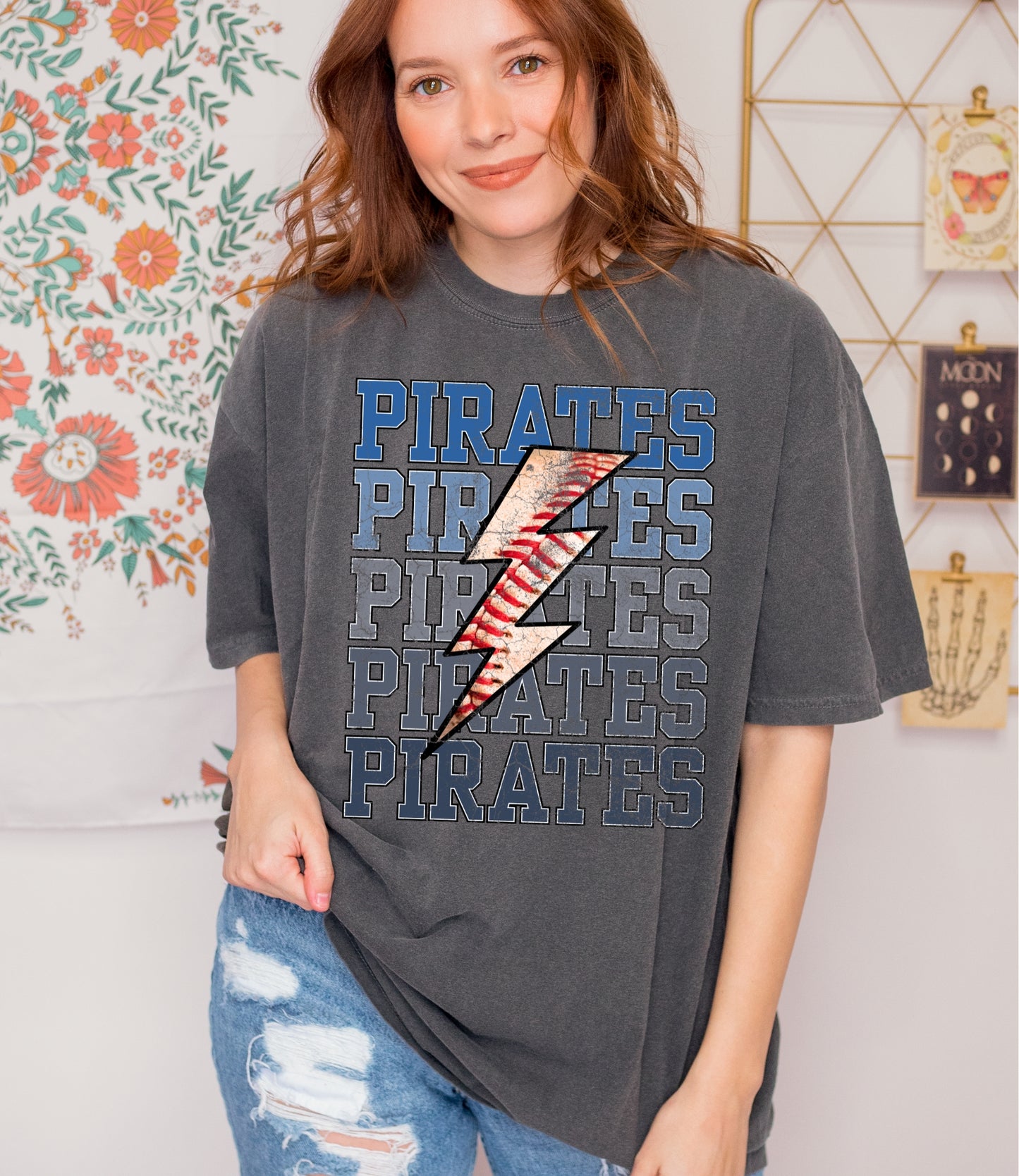 Pirates Baseball Lightning Bolt Tee