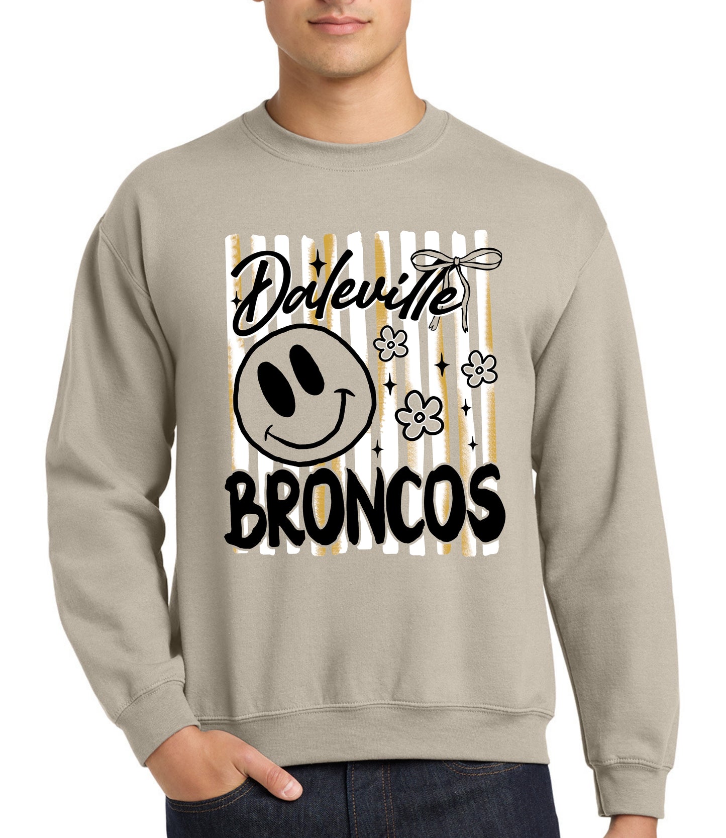 Daleville Broncos Preppy Stripe Sweatshirt