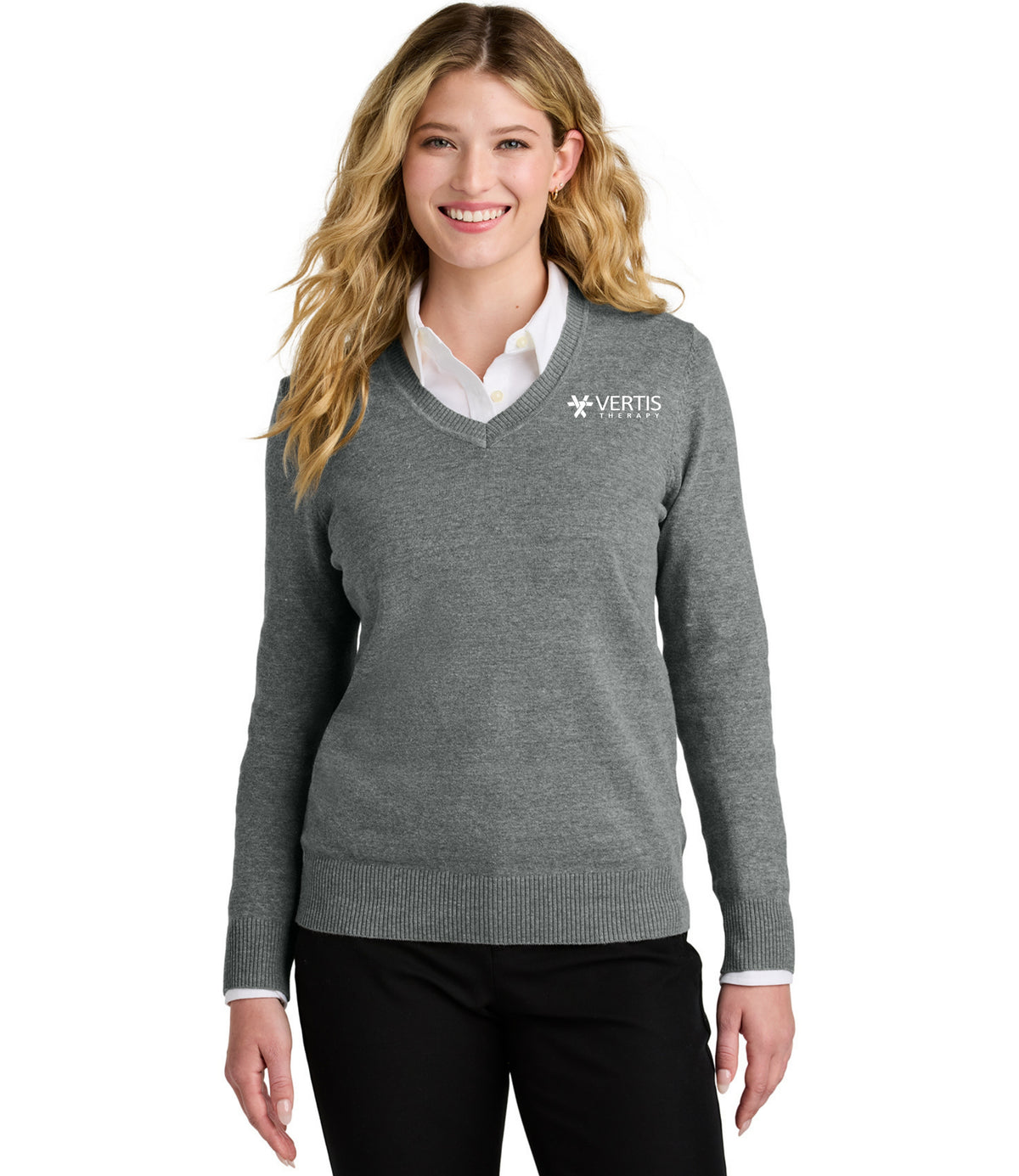 Vertis Logo Women's Easy Care V-Neck Sweater