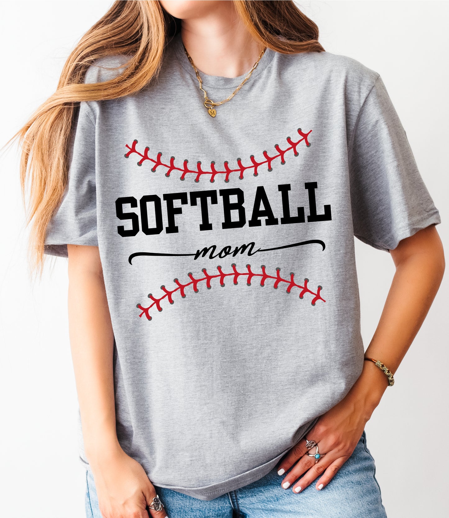 Custom Softball Mom Player Silhouette Tee
