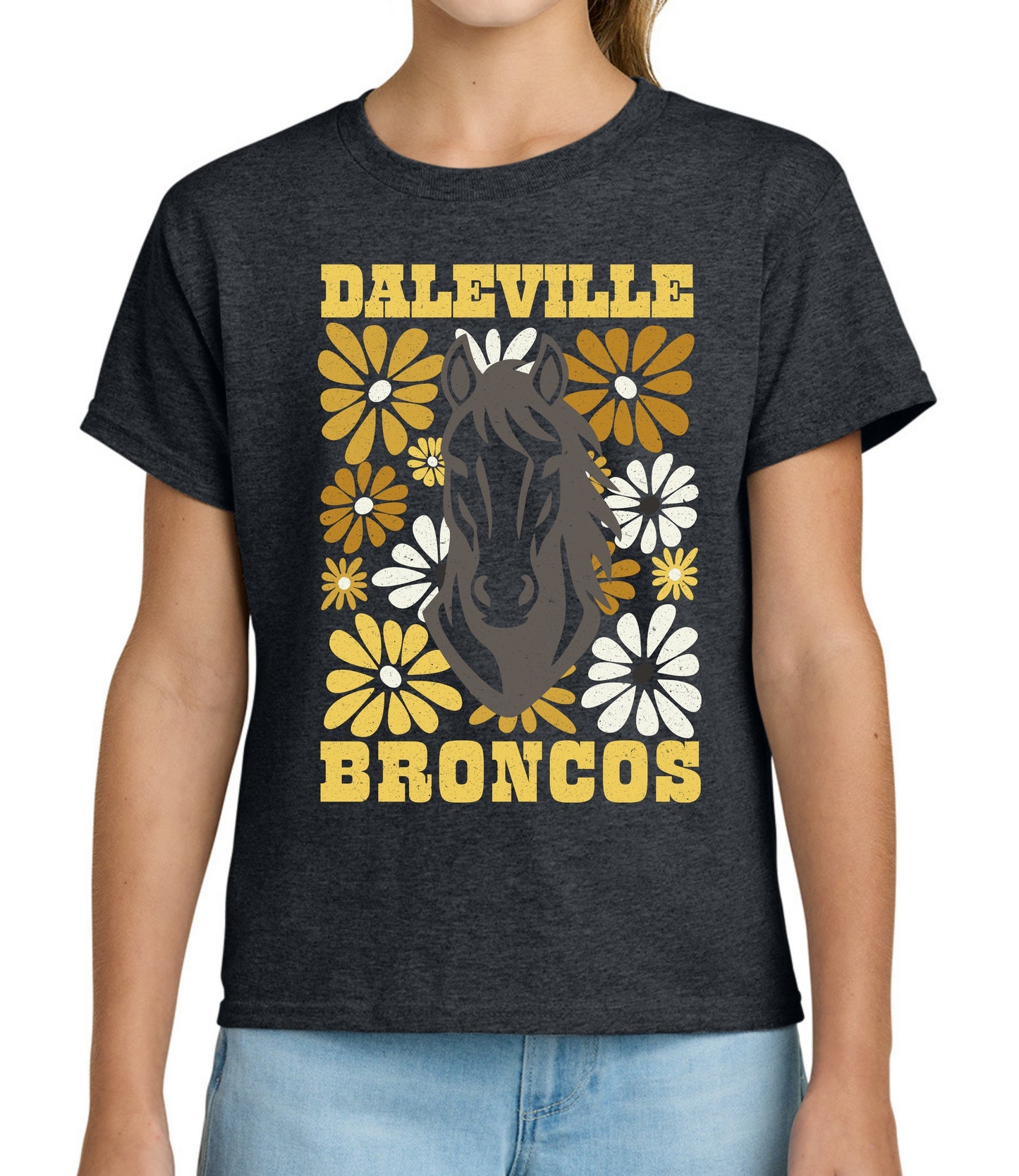 Broncos Gold Floral Tee