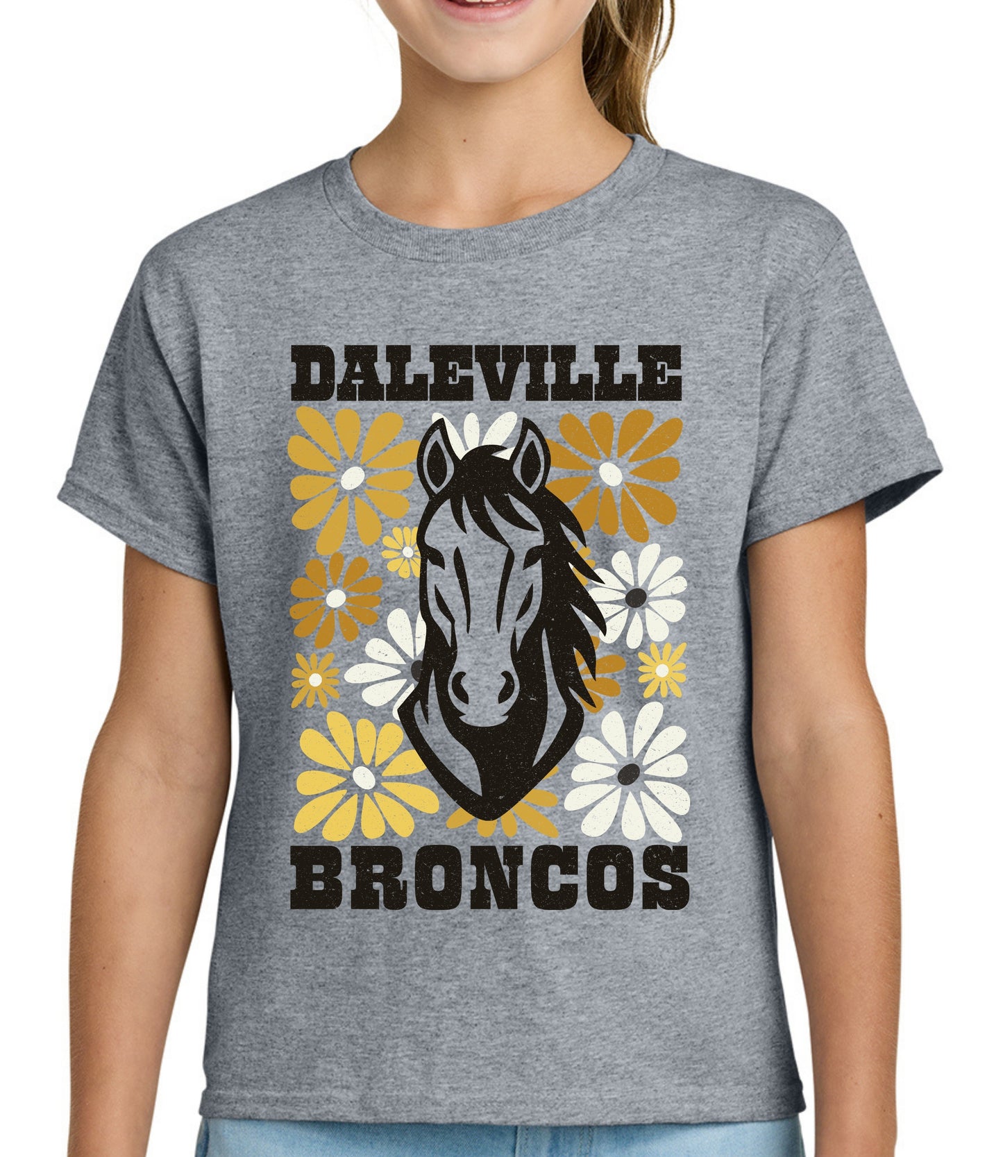 Broncos Gold Floral Tee