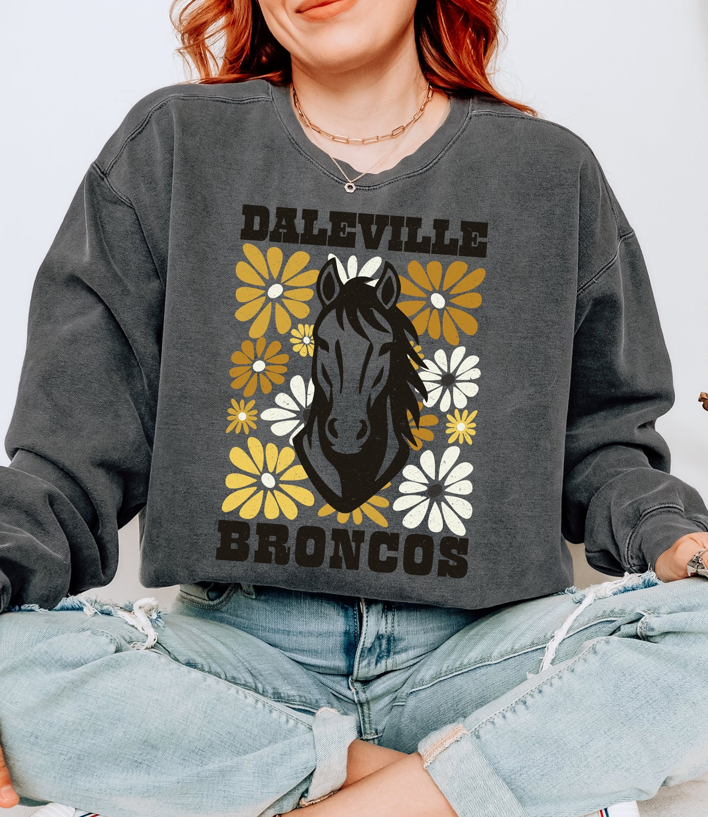 Broncos Gold Floral Sweatshirt