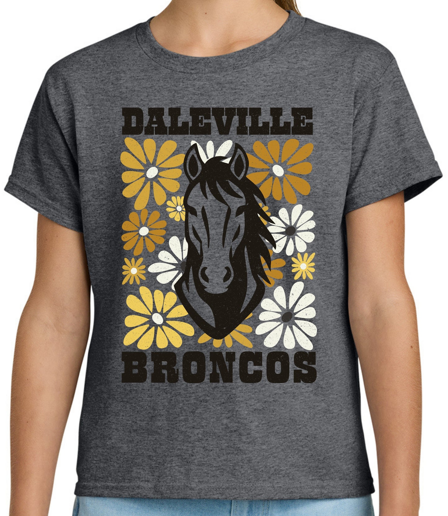 Broncos Gold Floral Tee