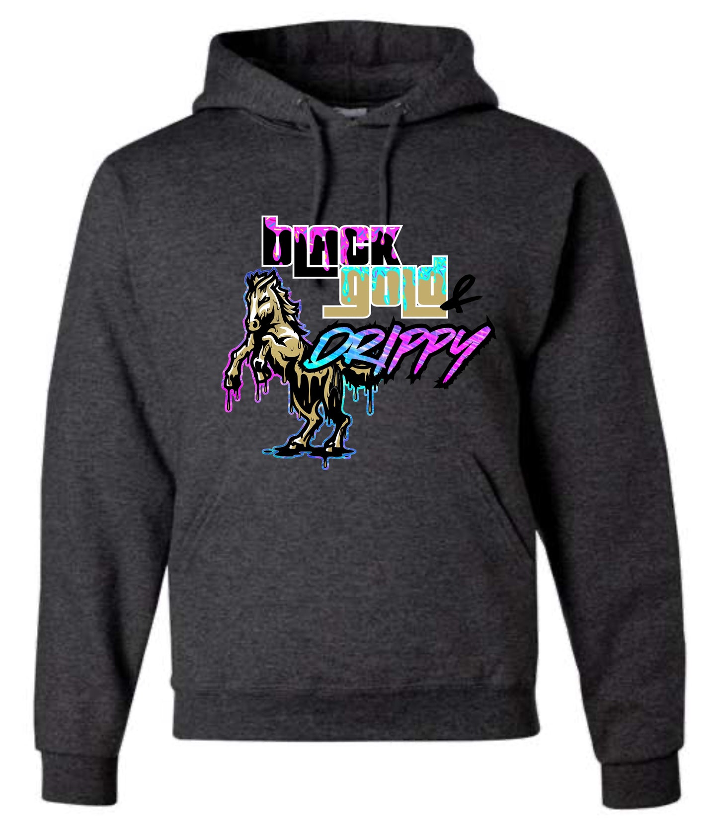 Black, Gold, and Drippy Hoodie