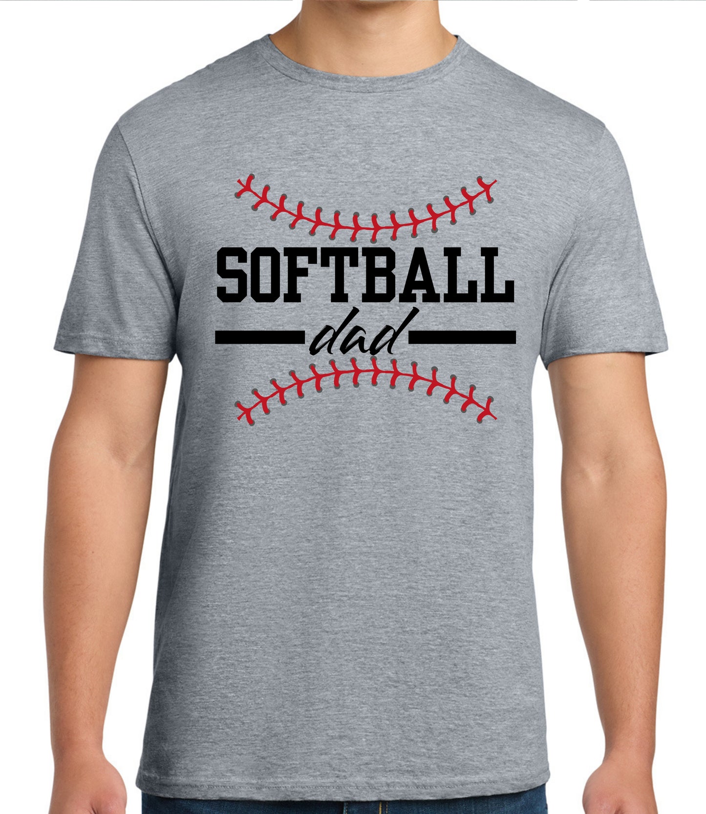 Custom Softball Dad Player Silhouette Tee