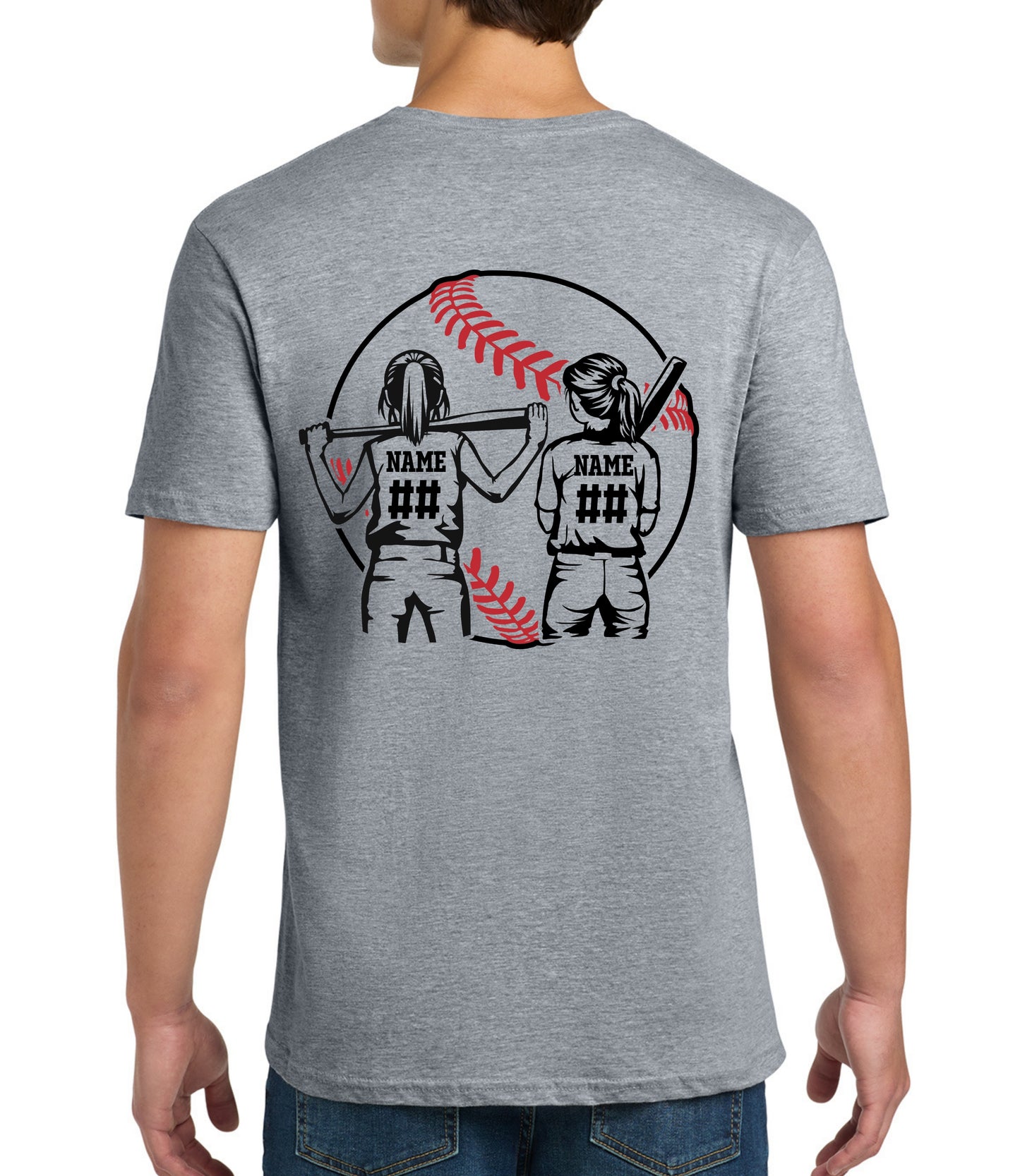Custom Softball Dad Player Silhouette Tee