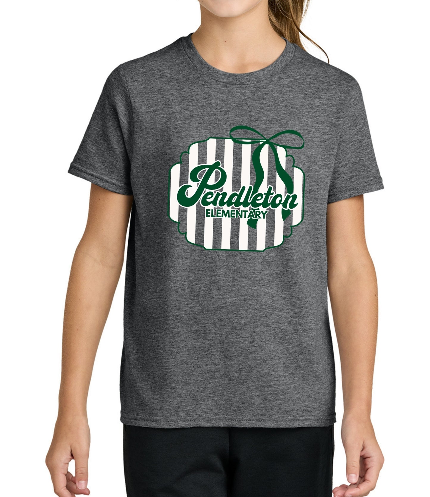 Pendleton Elementary Stripes and Bow Tee