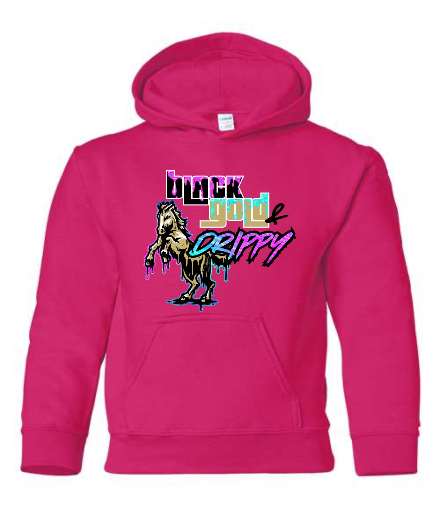 Black, Gold, and Drippy Hoodie