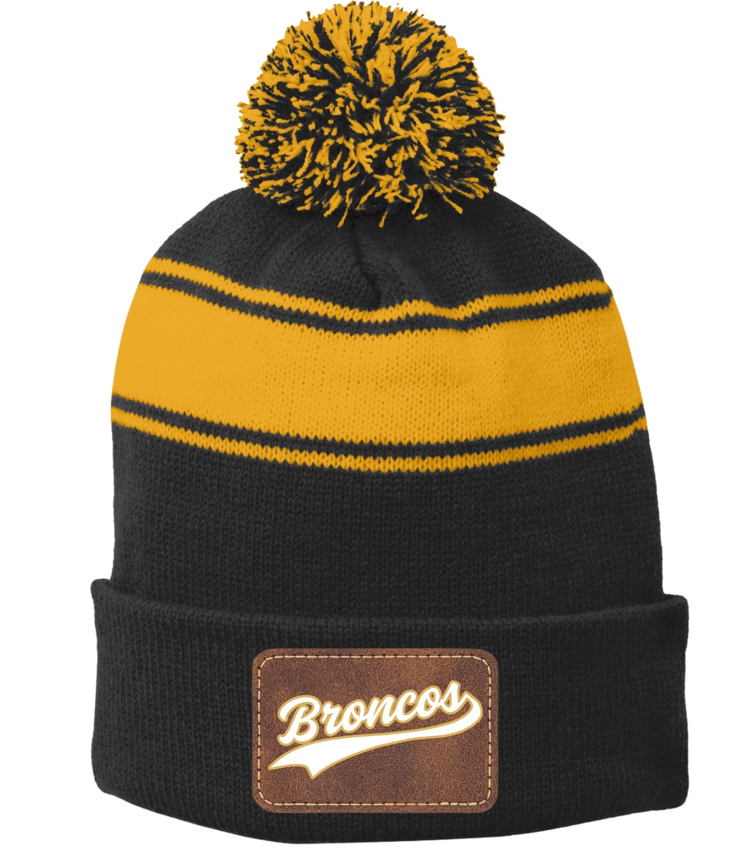 Broncos Stripe Pom Pom Beanie