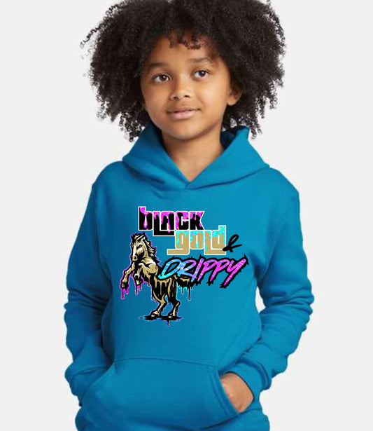 Black, Gold, and Drippy Hoodie