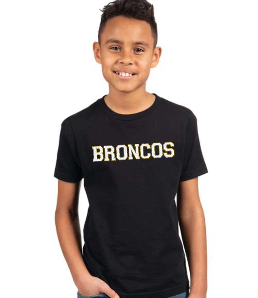 Broncos Faux Chenille Glitter Patch Tee