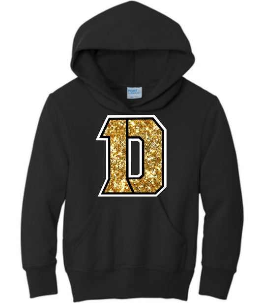Faux Gold Glitter Daleville D Hoodie