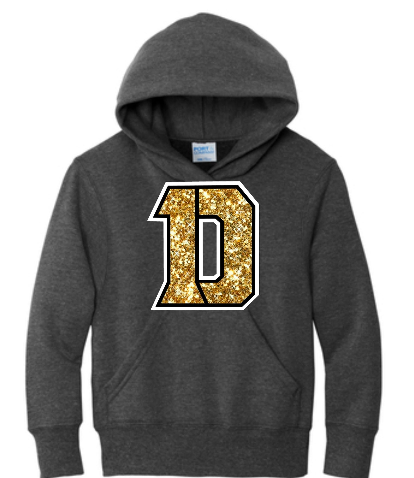 Faux Gold Glitter Daleville D Hoodie