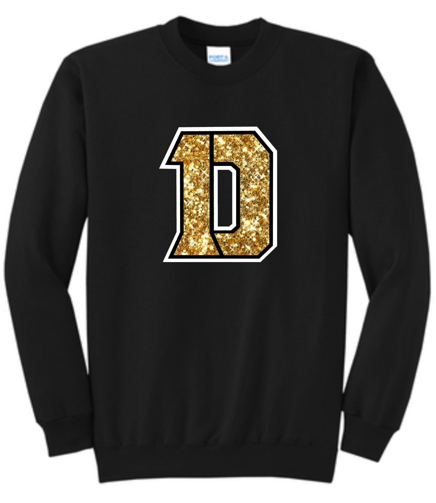 Faux Glitter Daleville D Crewneck Sweatshirt