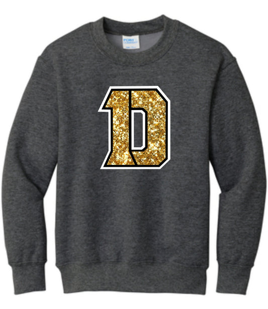 Faux Glitter Daleville D Crewneck Sweatshirt