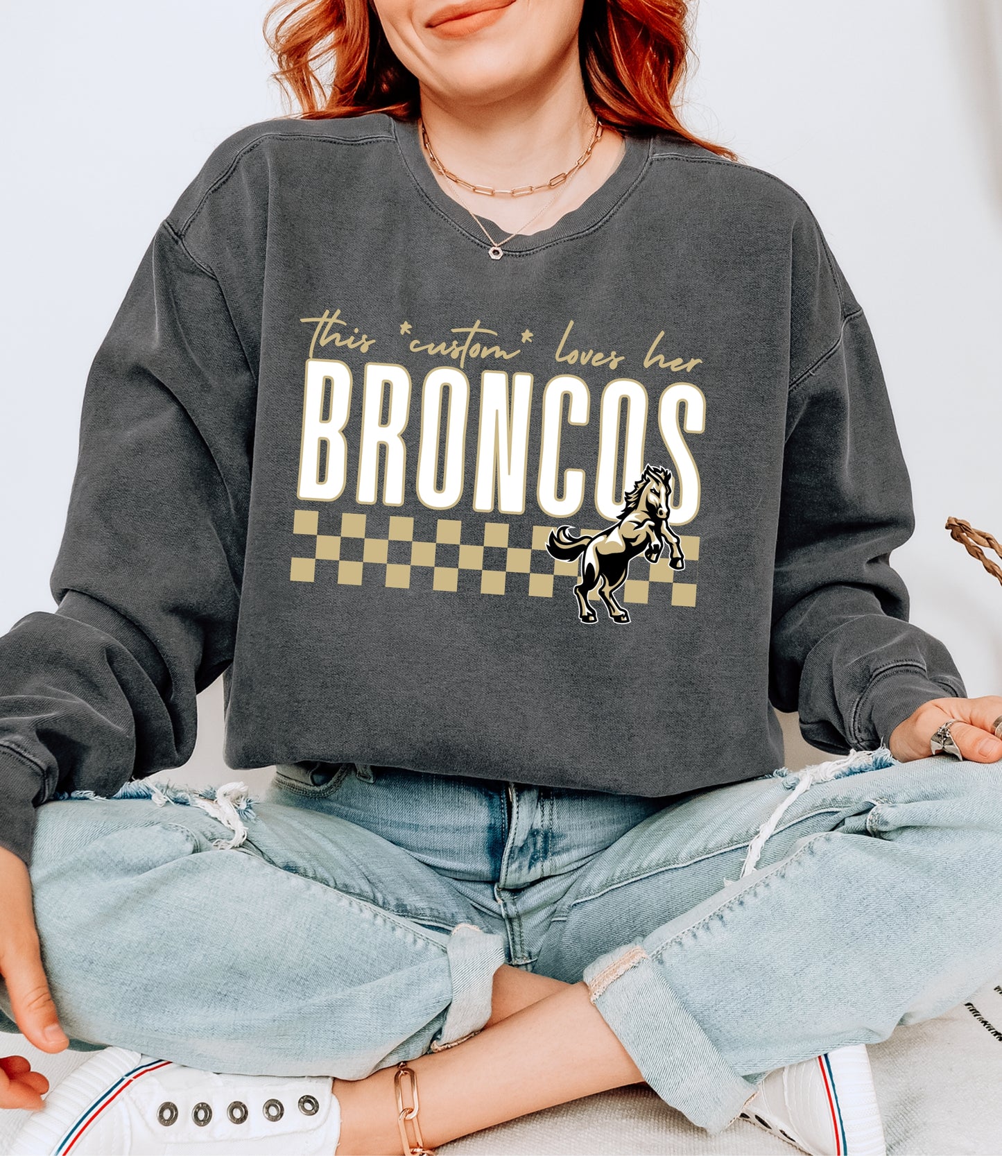 This *custom* love his/her Broncos Crewneck Sweatshirt