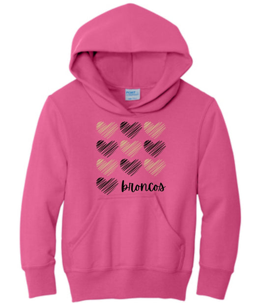 Broncos Hearts Hoodie