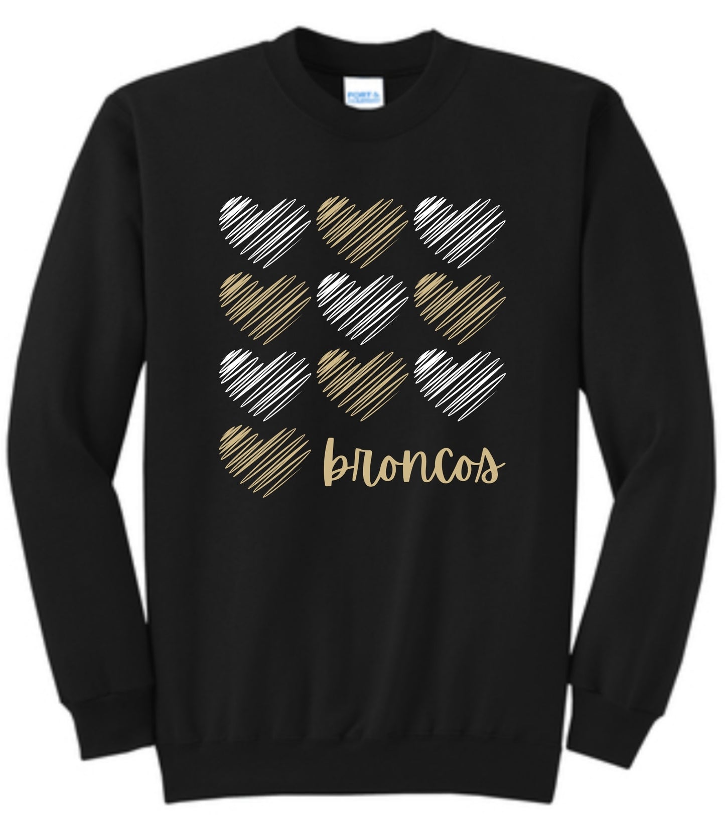 Broncos Hearts Crewneck Sweatshirt