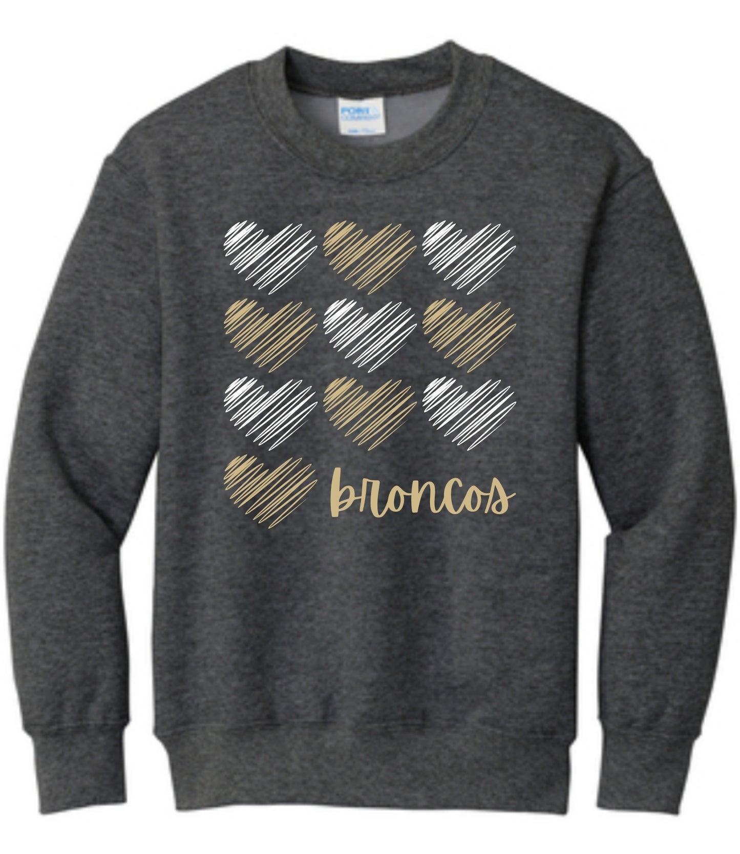 Broncos Hearts Crewneck Sweatshirt