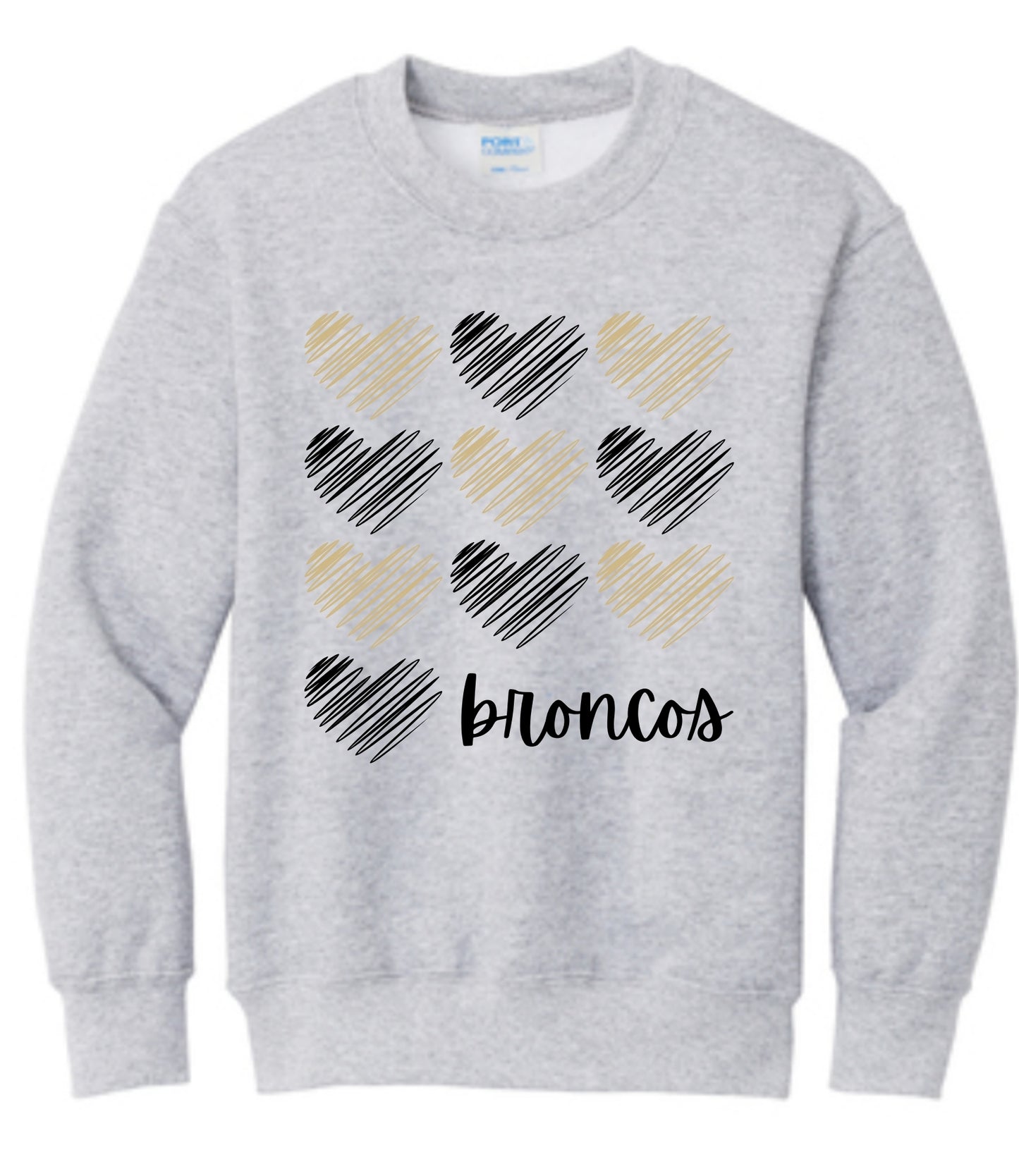 Broncos Hearts Crewneck Sweatshirt