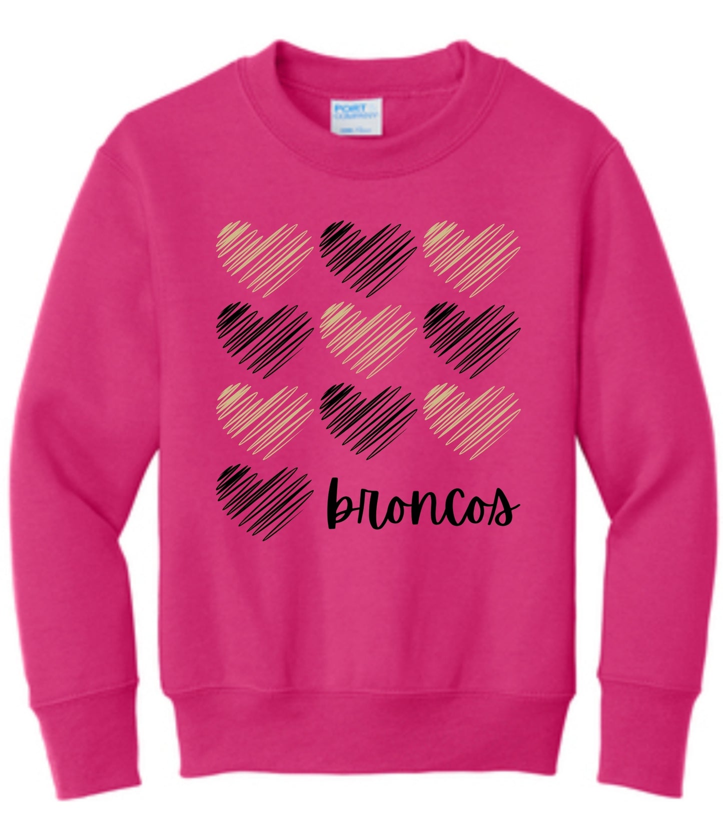 Broncos Hearts Crewneck Sweatshirt