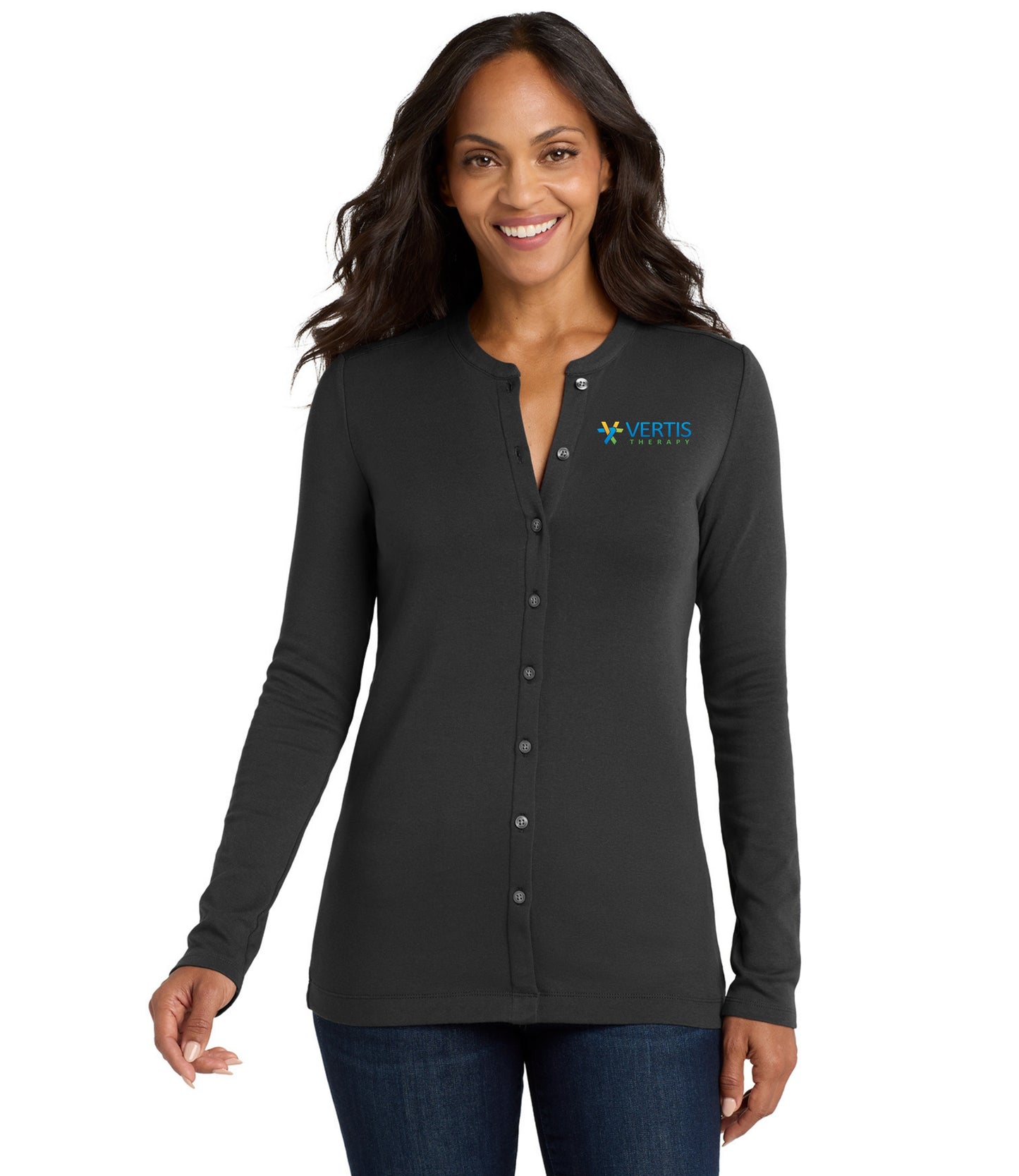 Vertis Logo Women's Concept Stretch Button-Front Cardigan