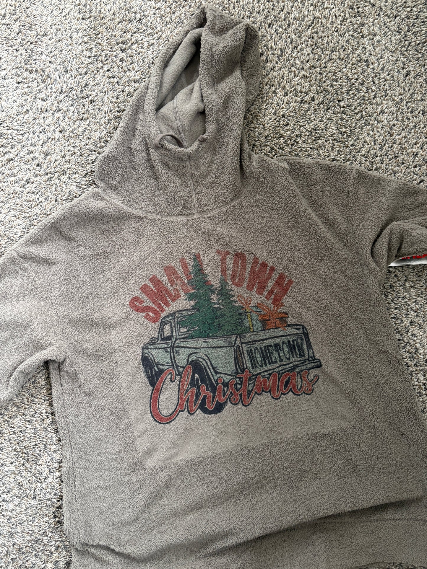 Small Town Christmas Sherpa Hoodie