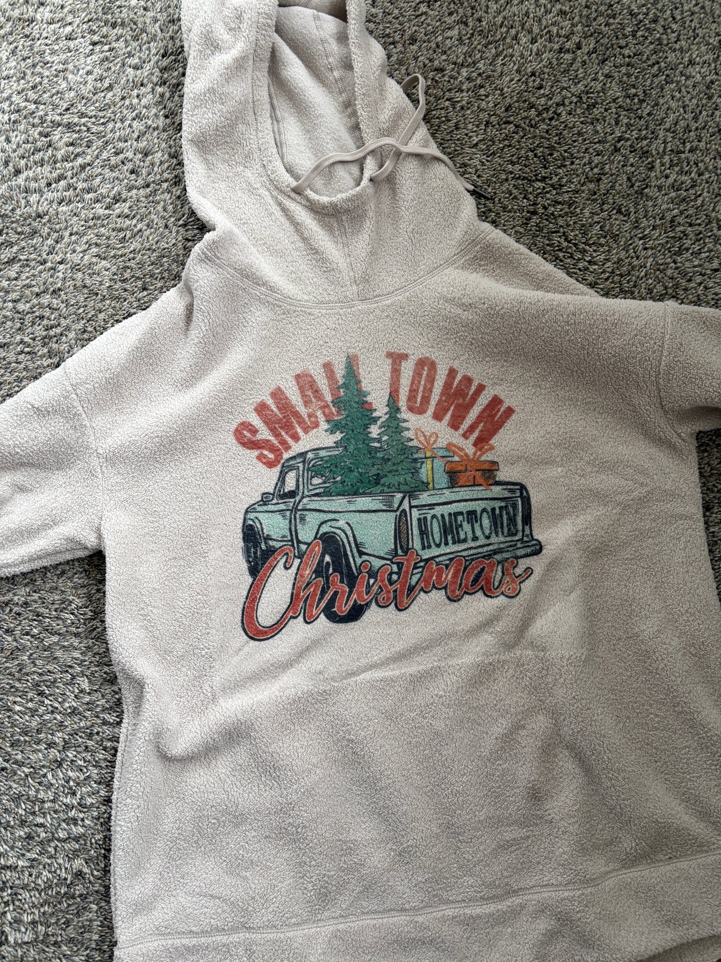 Small Town Christmas Sherpa Hoodie