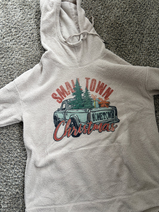 Small Town Christmas Sherpa Hoodie