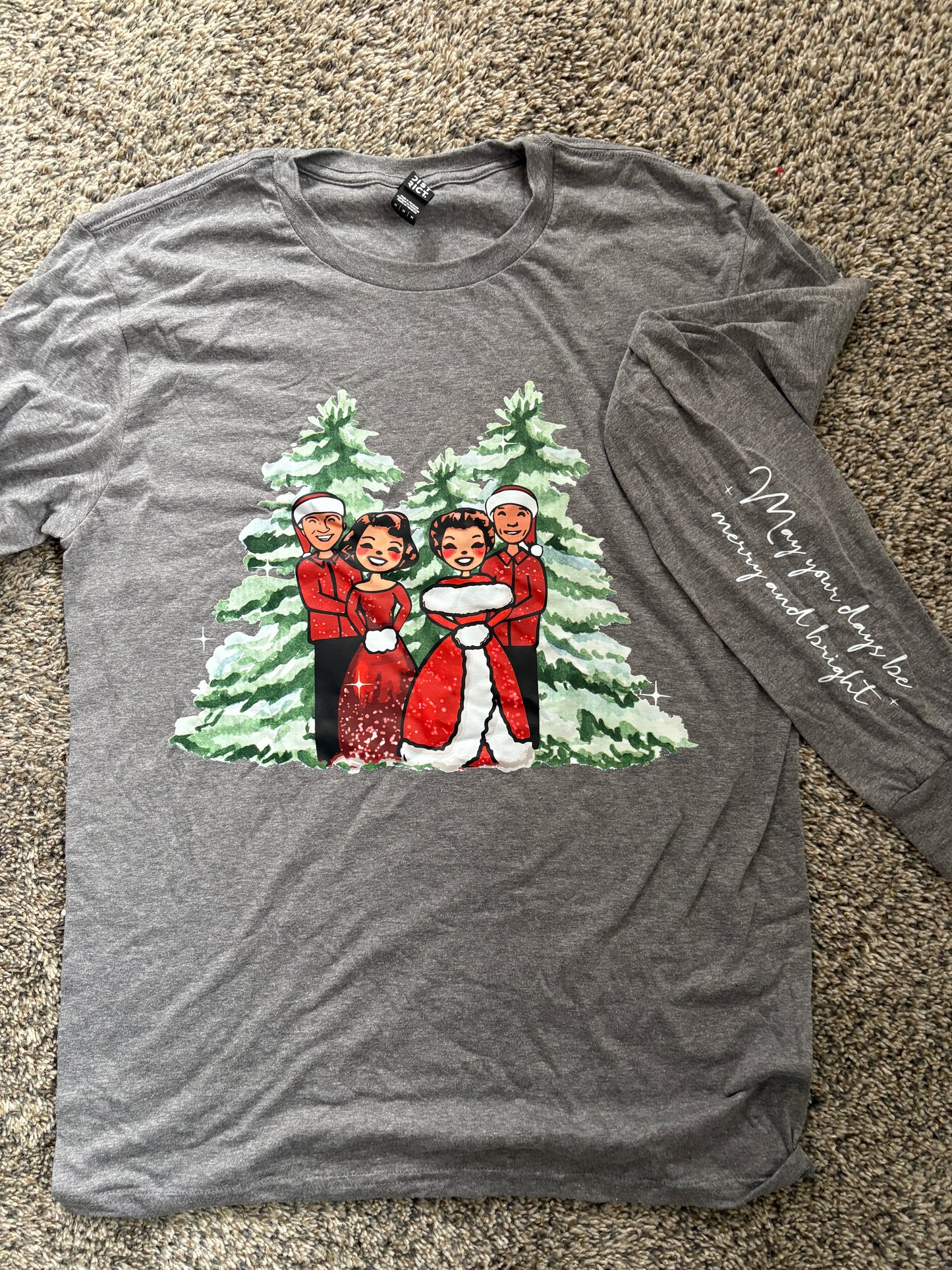 White Christmas Character Long-Sleeve Tee
