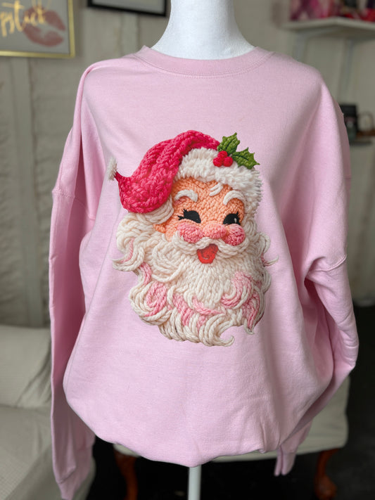 Latch Hook Santa Crewneck Sweatshirt