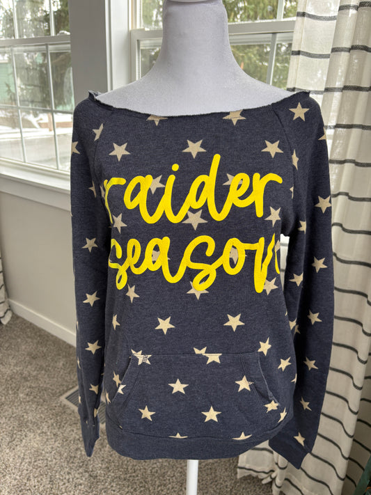 Raiders Season Stars Off The Shoulder Crewneck