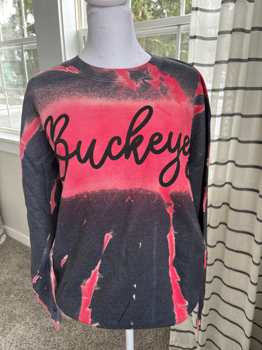 Buckeyes Reverse Tie Dye Puff