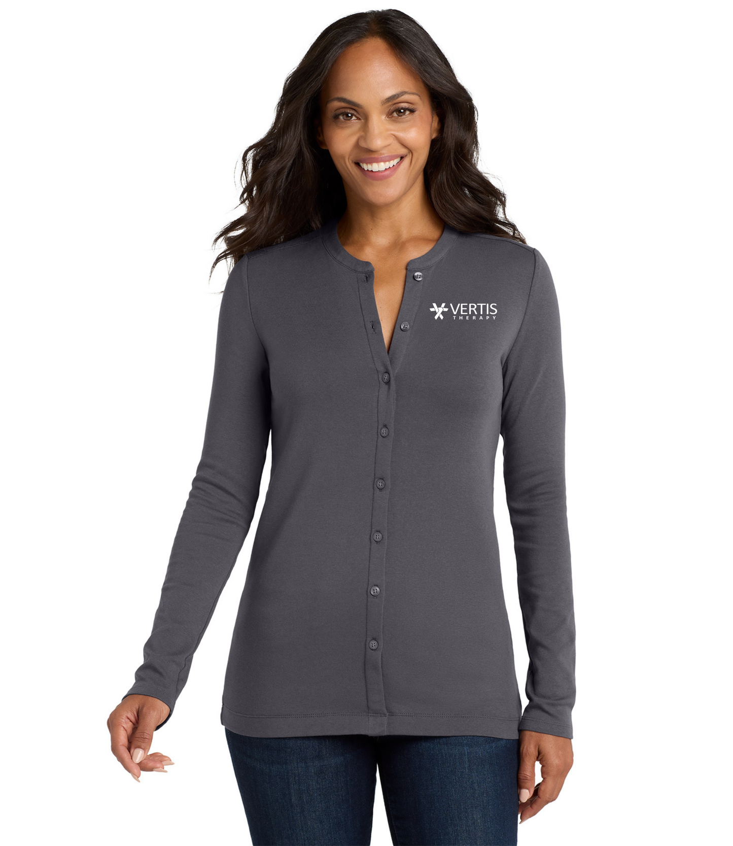 Vertis Logo Women's Concept Stretch Button-Front Cardigan